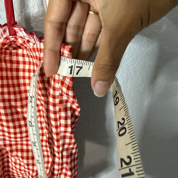 Red Gingham Spaghetti Strap Top - Picture 9 of 10